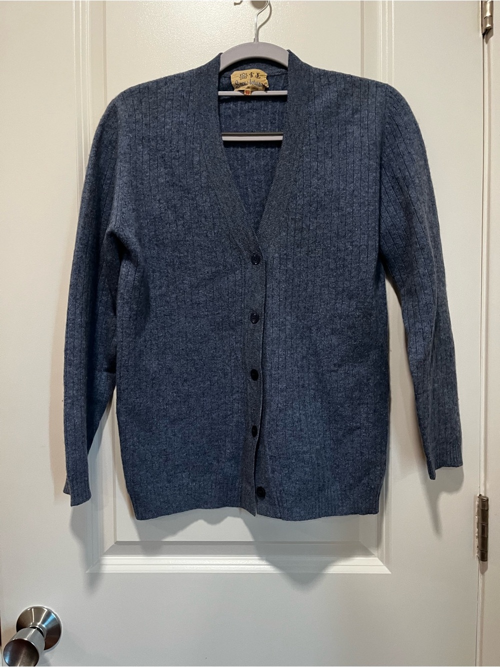 Classic Women's Button-Front V-Neck Cardigan Sweater - Blue